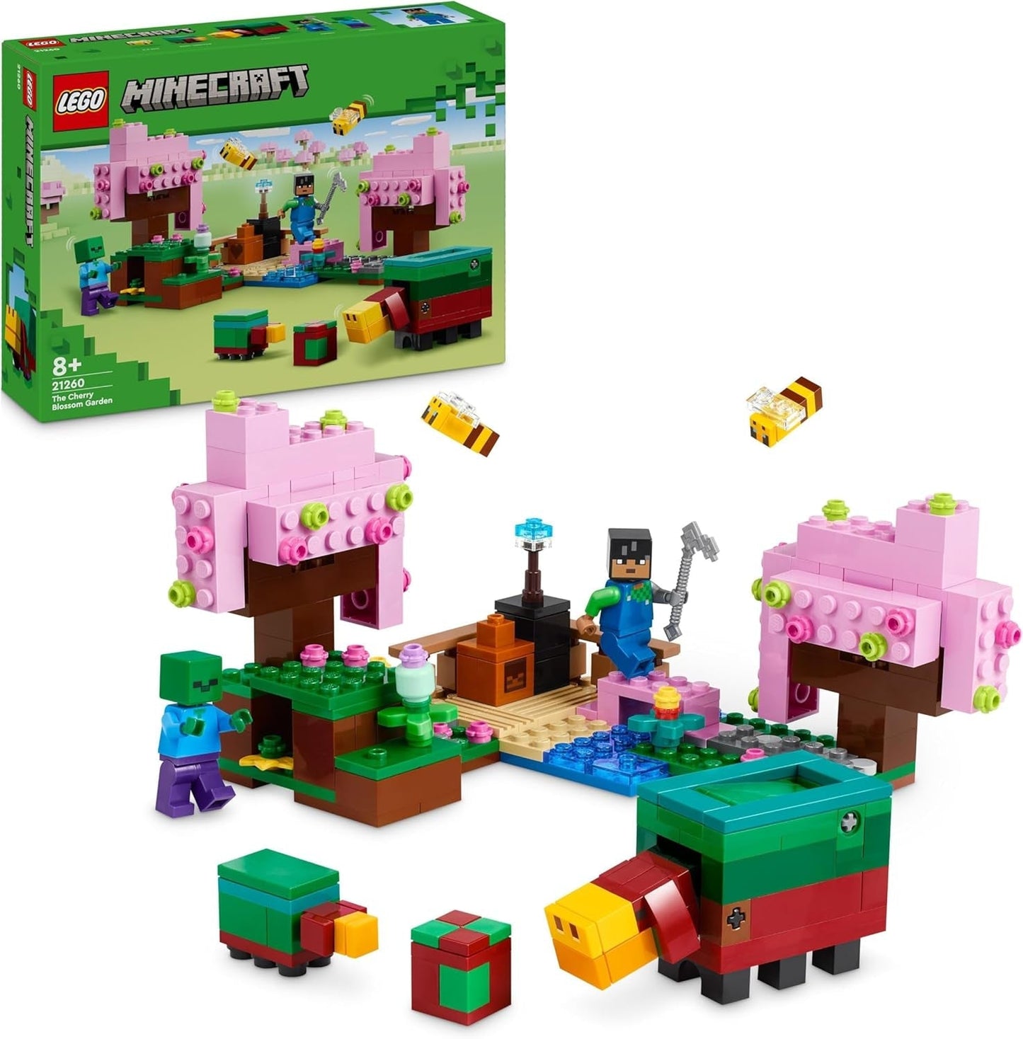 LEGO Minecraft Kersenbloesemboomgaard Speelgoedtuin om te ontdekken met Sunny, Sniffer, Zombie en Bijen Gamercadeau voor jongens en meisjes vanaf 8 jaar 21260 Bouwsets Bekijk de standaardtitel van de LEGO Store