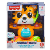 Fisher-Price Educatief speelgoed voor baby's en peuters, Beat Bande Leren & Dansen Tijger Justin met geluiden en lichtjes voor baby's vanaf 9 maanden, Italiaanse versie, HYL04 Babyspeelgoed Naty Shop