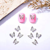 10 stuks Legering Vlinder Nagelbedels Metaal Nagelkunst Hanger Stenen Voor Diamanten Nagels Edelstenen Nagelsieraden Kunstdecoraties Nagelkunst Sieraden maken