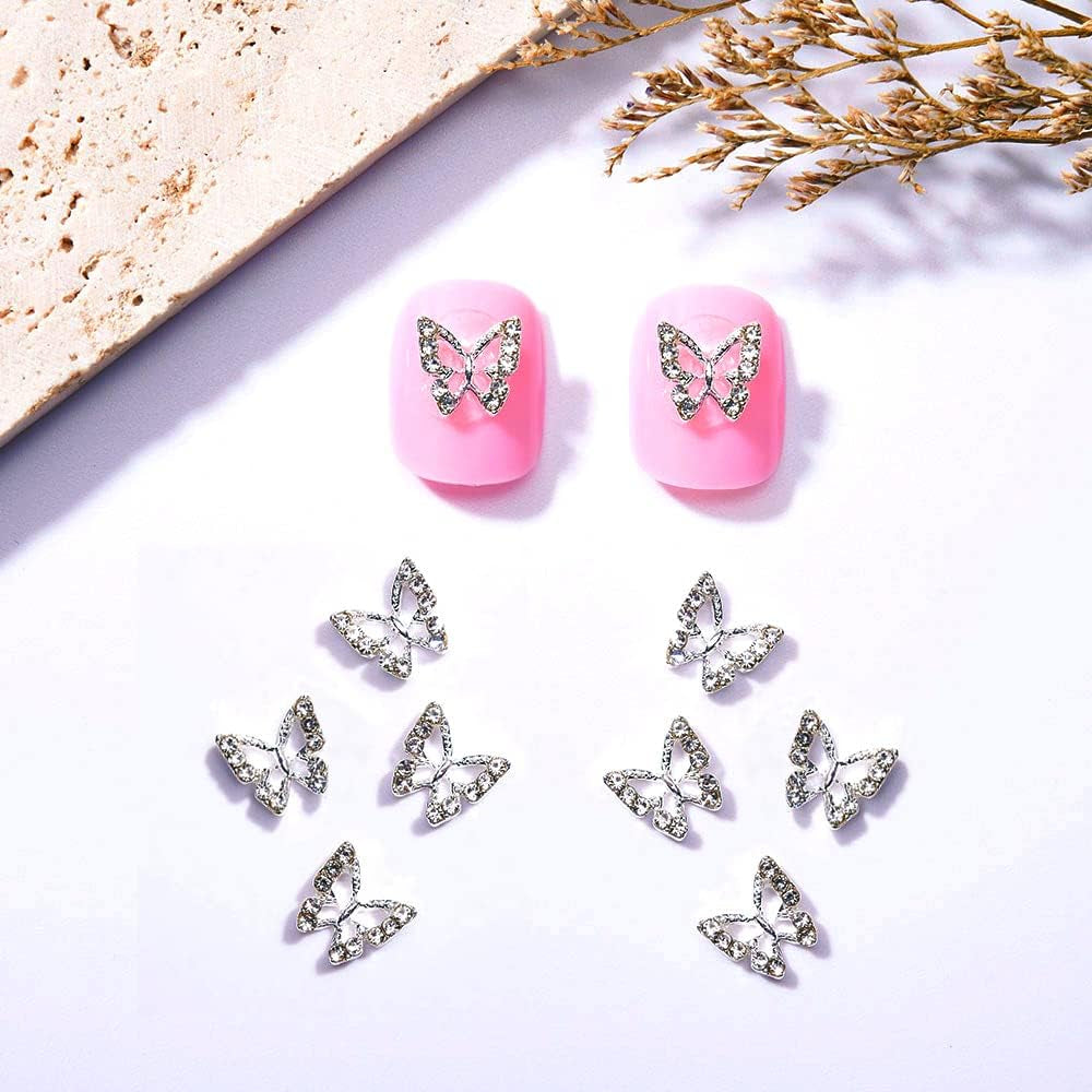 10 stuks Legering Vlinder Nagelbedels Metaal Nagelkunst Hanger Stenen Voor Diamanten Nagels Edelstenen Nagelsieraden Kunstdecoraties Nagelkunst Sieraden maken