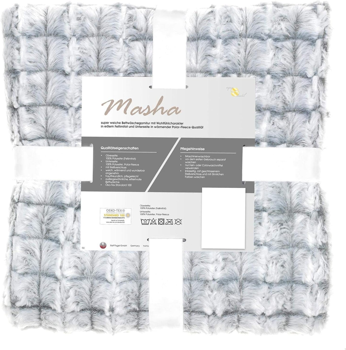 Aqua-Textil Pluizige knuffeldeken 150 X 200 Cm Grijs Wit Melange Pluche TV-deken Sprei Sherpa Fleece Oeko-Tex Ottawa Bedden en Dekens Besuche den aqua-textil-Store Grijs kunstbont Beddengoed 155 X 220 Cm