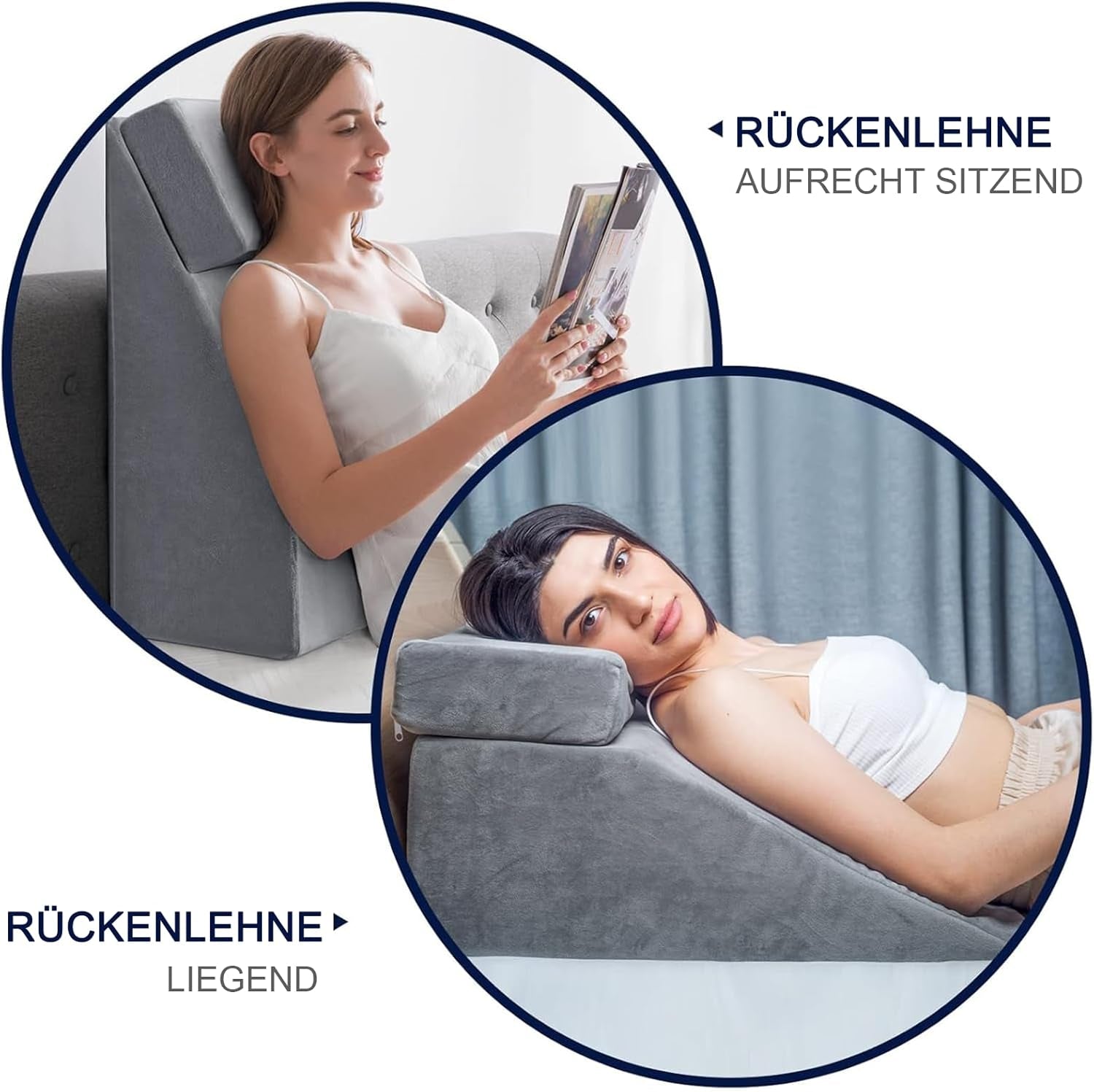 Leeskussen en beenlift Verenkussen, traagschuim nekrugbeenkussen, multifunctioneel afneembaar kussen voor bed, bank, zitten, slapen en rusten (grijs)