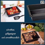 Chg SET 341-46-60 Extra Tiefe Ofenform (7,0 Cm) "Emaille" Mit Profi-Pfannenwender", Schwarz Gesprenkelt Vormen en bakplaten Naty Shop