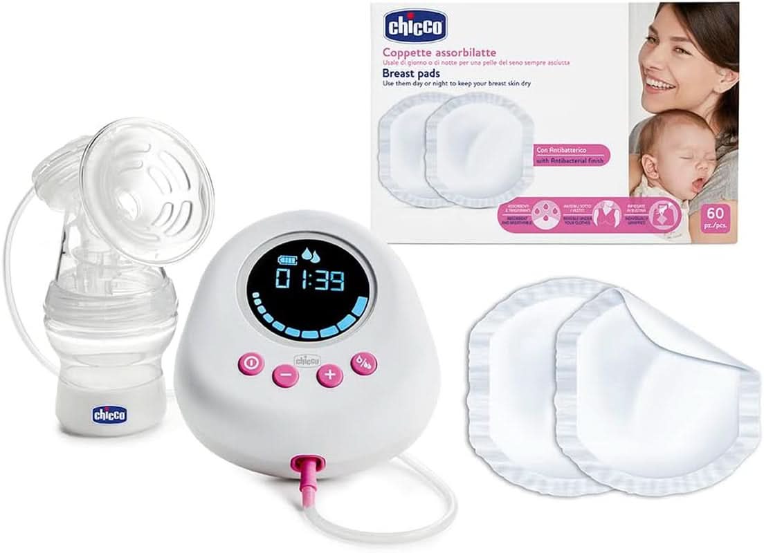 Chicco, draagbare elektrische borstkolf, 5 intensiteitsniveaus, 150 ml Accessoires Voeding en borstvoeding Bebe Naty Shop Milchpumpe + Sauger