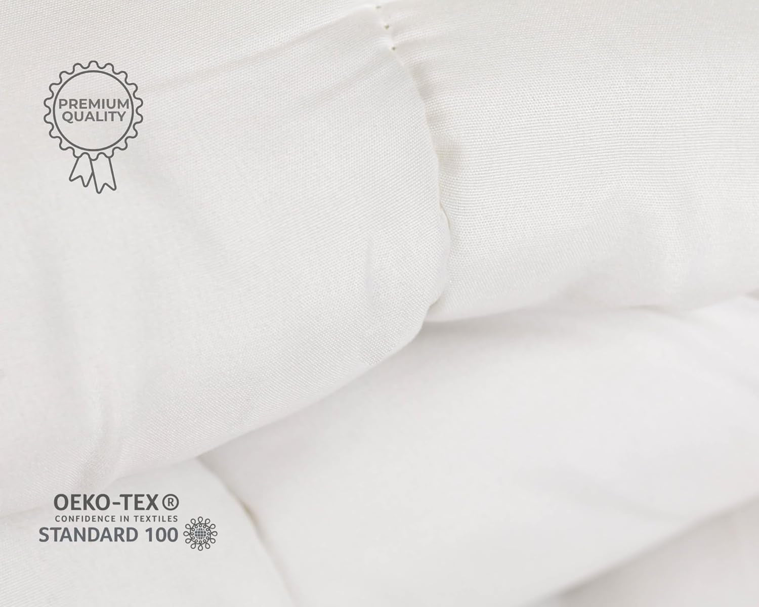 Dekbed TRAMAS+ 200 Gr/M² voor bedden gemaakt van gesiliconiseerde holle vezels - 150X220 Cm - Oeko Tex gecertificeerd - Wit, zacht, warm, minimalistisch - Bed 90 Cm Dekbedden en dekbedden Naty Shop