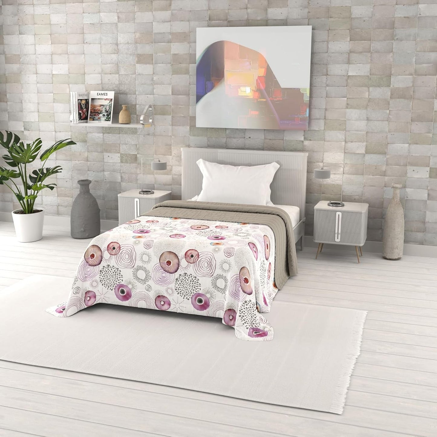 Zomerdekbed met fantasieprint, polyestervulling, Bloemblaadjes, 260X270Cm Dekbedden en quilts Naty Shop Morfeo 220X270Cm