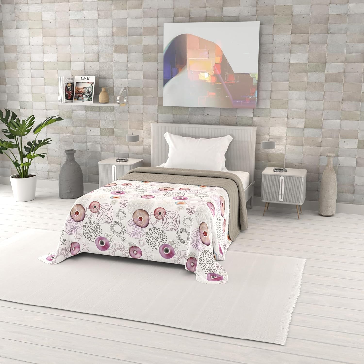 Zomerdekbed met fantasieprint, polyestervulling, Bloemblaadjes, 260X270Cm Dekbedden en quilts Naty Shop Morfeo 220X270Cm