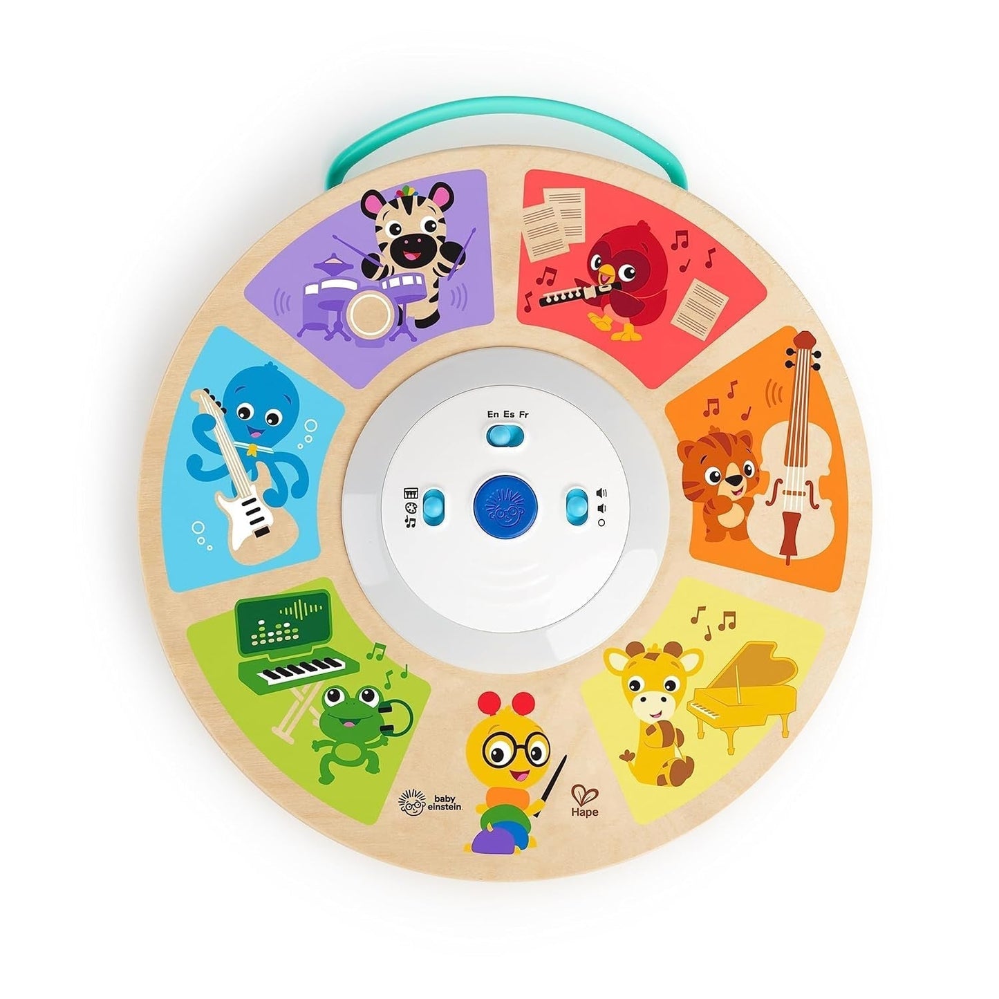 Baby Einstein, Hape, Cal's Smart Sounds Symphony Magic Touch Elektronisch houten activiteitenspeelgoed in 3 talen (Engels, Frans en Spaans), 3 standen, vanaf 6 maanden Bebe Naty Shop Speelgoed Standaardtitel
