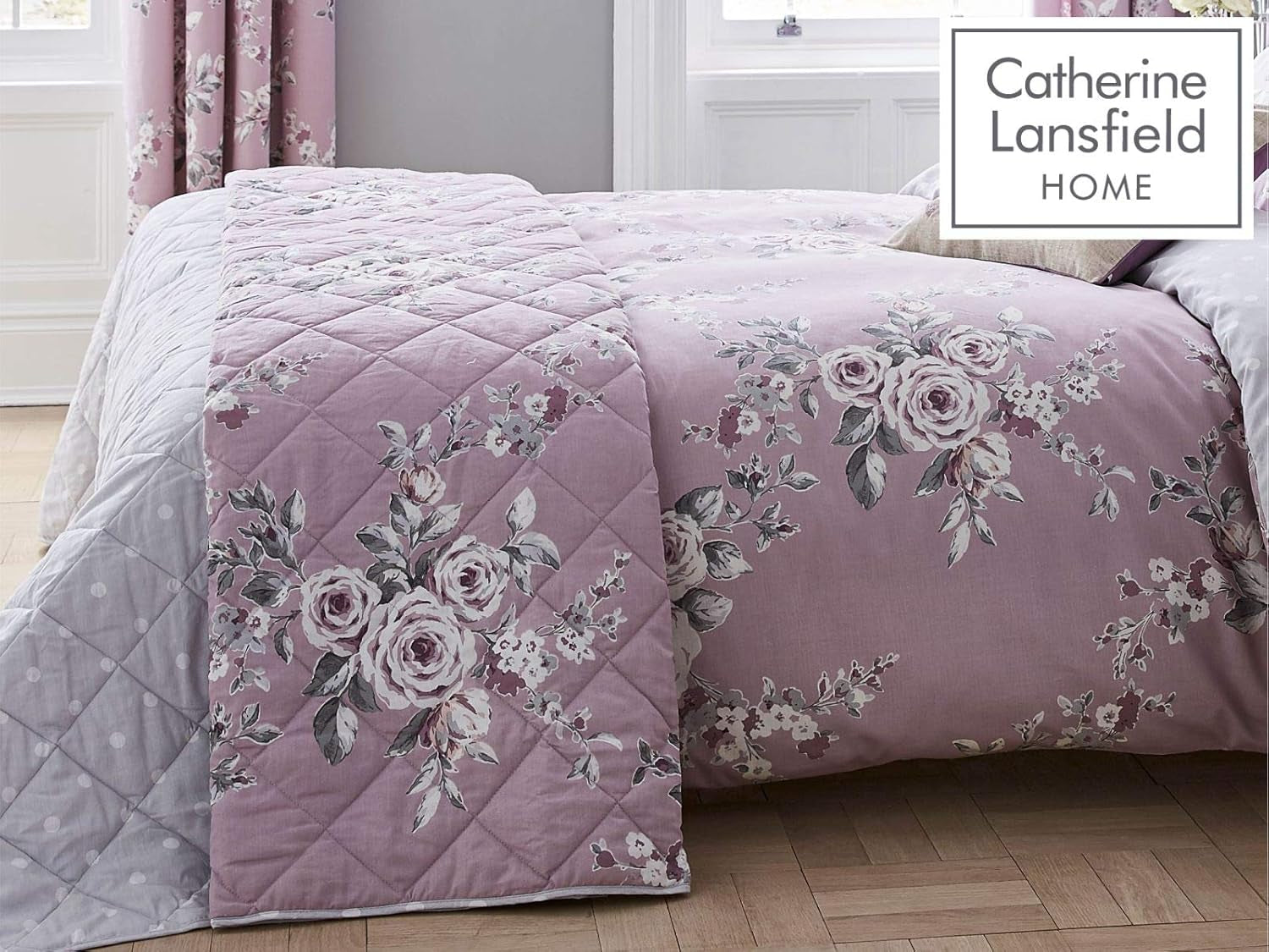 Catherine Lansfield Canterbury sprei, onderhoudsvriendelijk, Blush, sprei - 220X230Cm Bedden en dekens Catherine Lansfield Heather
