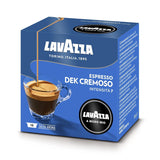 Lavazza A Modo Mio Dek Cremoso, 256 koffiecapsules, voor cafeïnevrije espresso met aromatische tonen van amandelen en canditis, 100% Arabica, intensiteit 7/13, medium gebrand, 16 pakjes