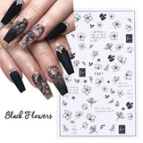 JMEOWIO Nagelsticker Frühling Blumen 10 Blätter Nagelaufkleber Selbstklebend Nail Art Decoratie Nageldesign Zubehör Für Frauen Mädchen