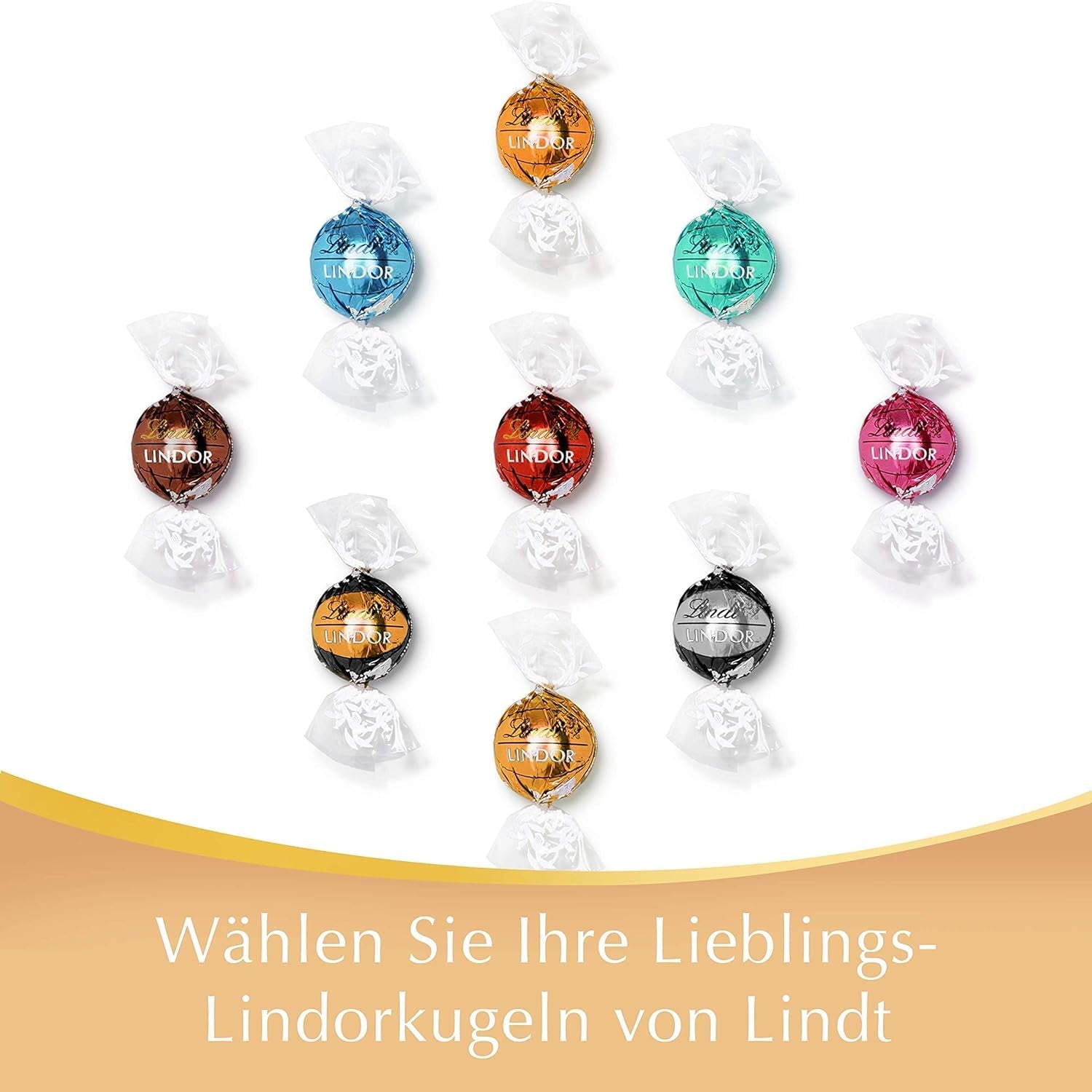 Lindt LINDOR geschenkdoos met diverse chocolaatjes, ca. 15 LINDOR-truffels, 4 varianten (melkchocolade, witte chocolade, pure chocolade 60% en hazelnoot), 187 g