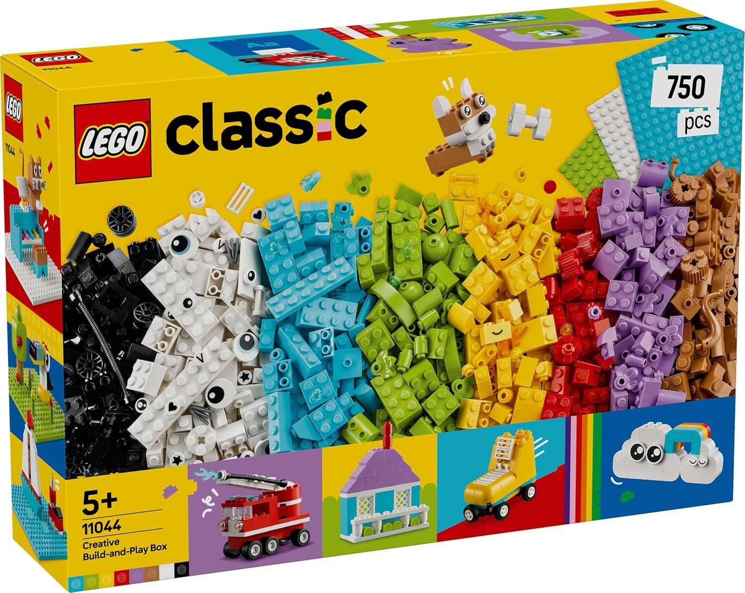 LEGO Classic creatieve set om te bouwen en te spelen - set met gekleurde stenen - bouw een huis, een hond, een grappige auto, een pianoklavier en een regenboog - knutselset voor jongens en meisjes vanaf 5 jaar Bouwsets Besuche den LEGO-Store