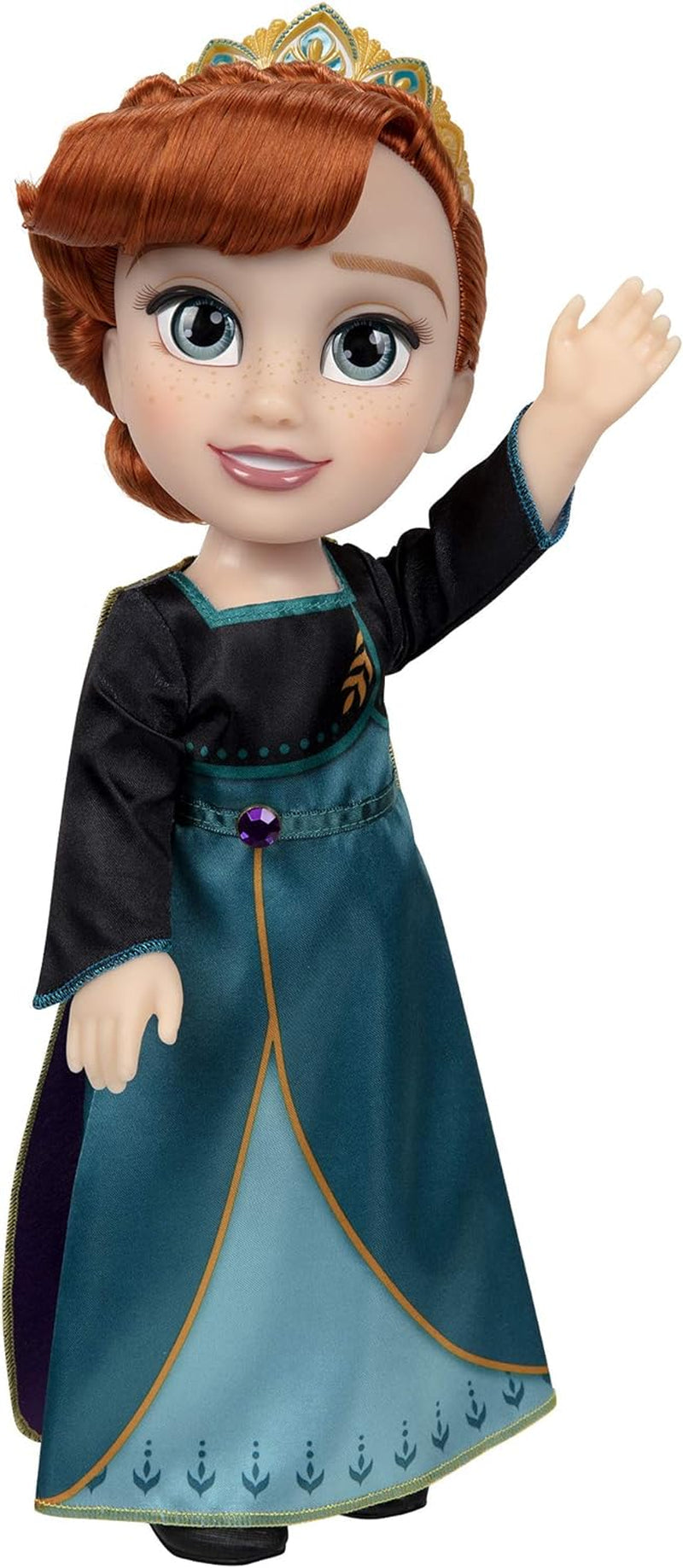 Disney Frozen 2 Anna-pop - een 35 cm grote beweegbare pop in een iconische mode-jurk met het Arendelle-embleem en een tiara voor extra plezier, voor meisjes vanaf 3 jaar
