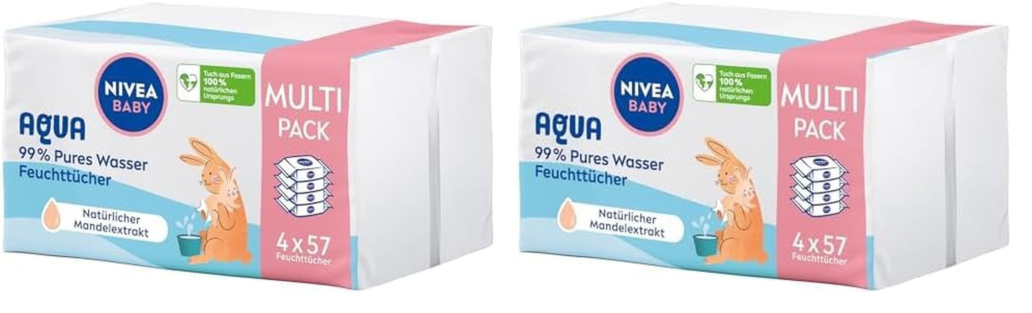 NIVEA Baby Aqua vochtige doekjes 4x57 stuks
