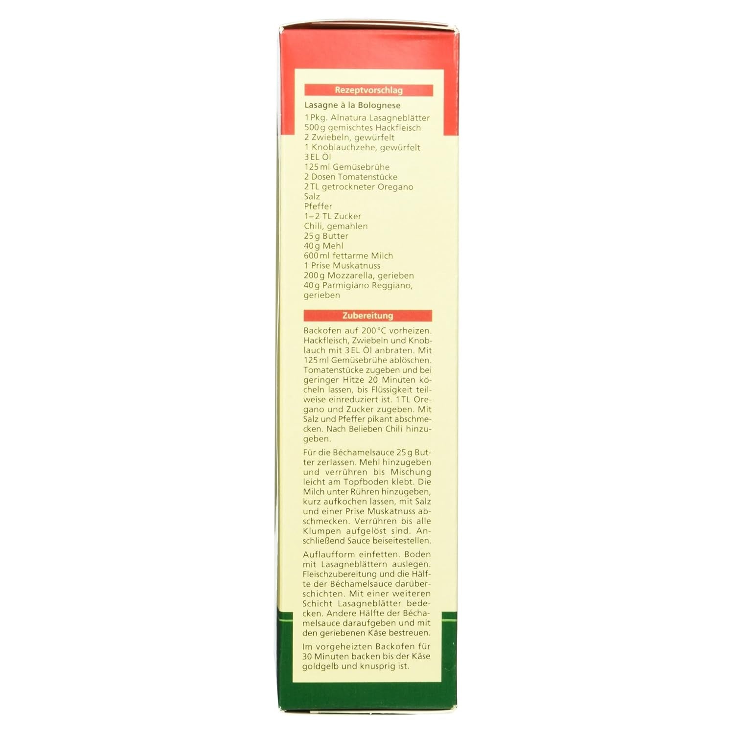 Biologische lasagne, 250g