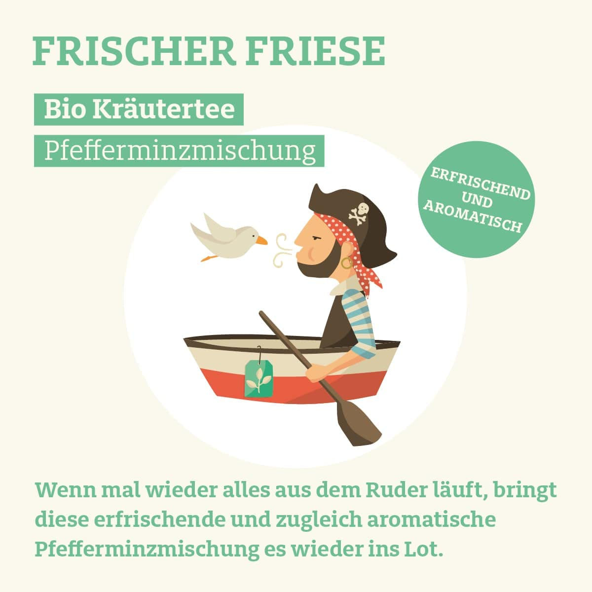 Drink meer thee FRISCHER FRIESE - Biologische kruidenthee | Muntmengsel | Biologische muntthee | Losse thee in theedoos | Geschenk I 50 G