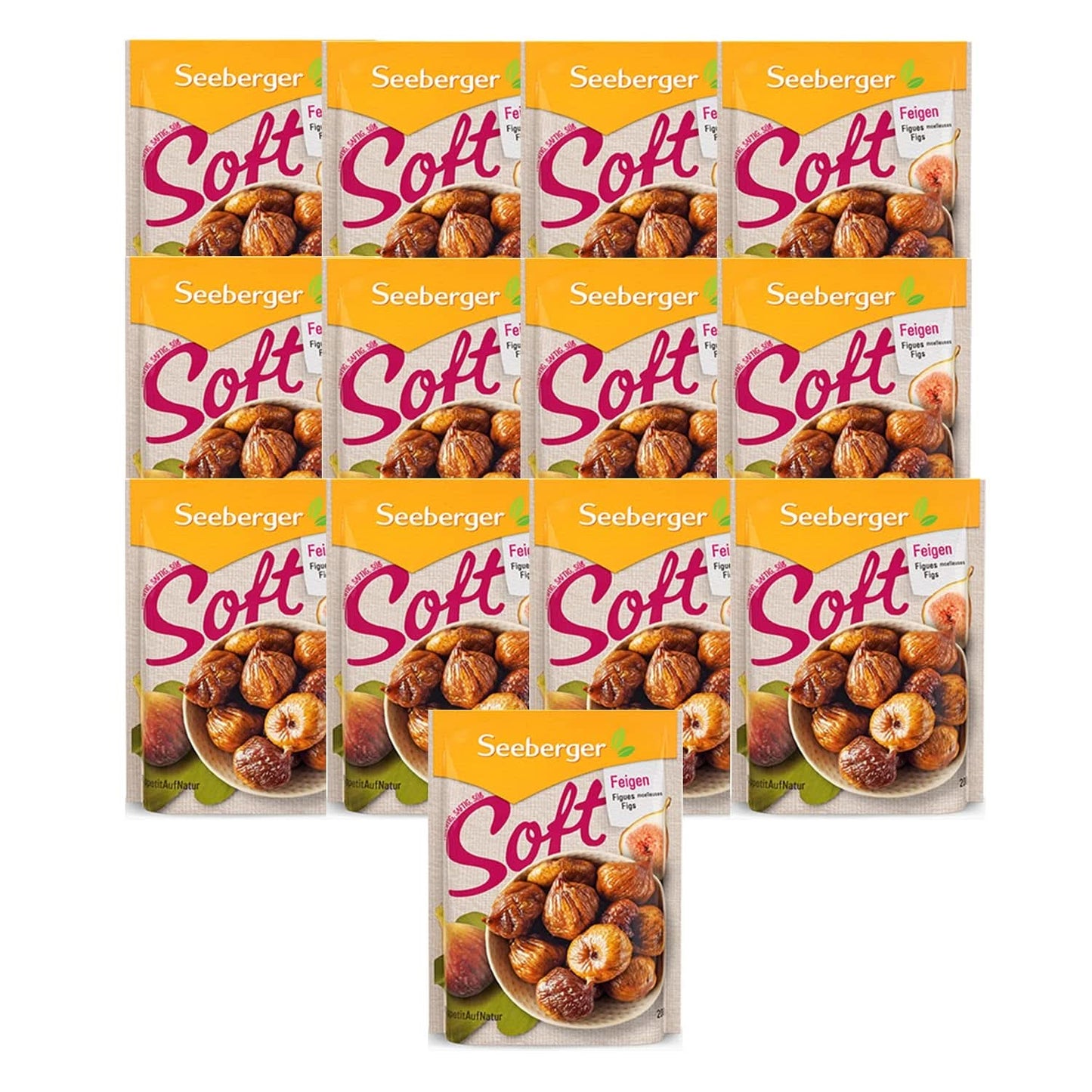 Seeberger Zachte, honingzoete bergvijgen met steenvlees - voor voedingsbewuste fijnproevers, 13 x 200 gram Naty Shop Gedehydrateerde producten
