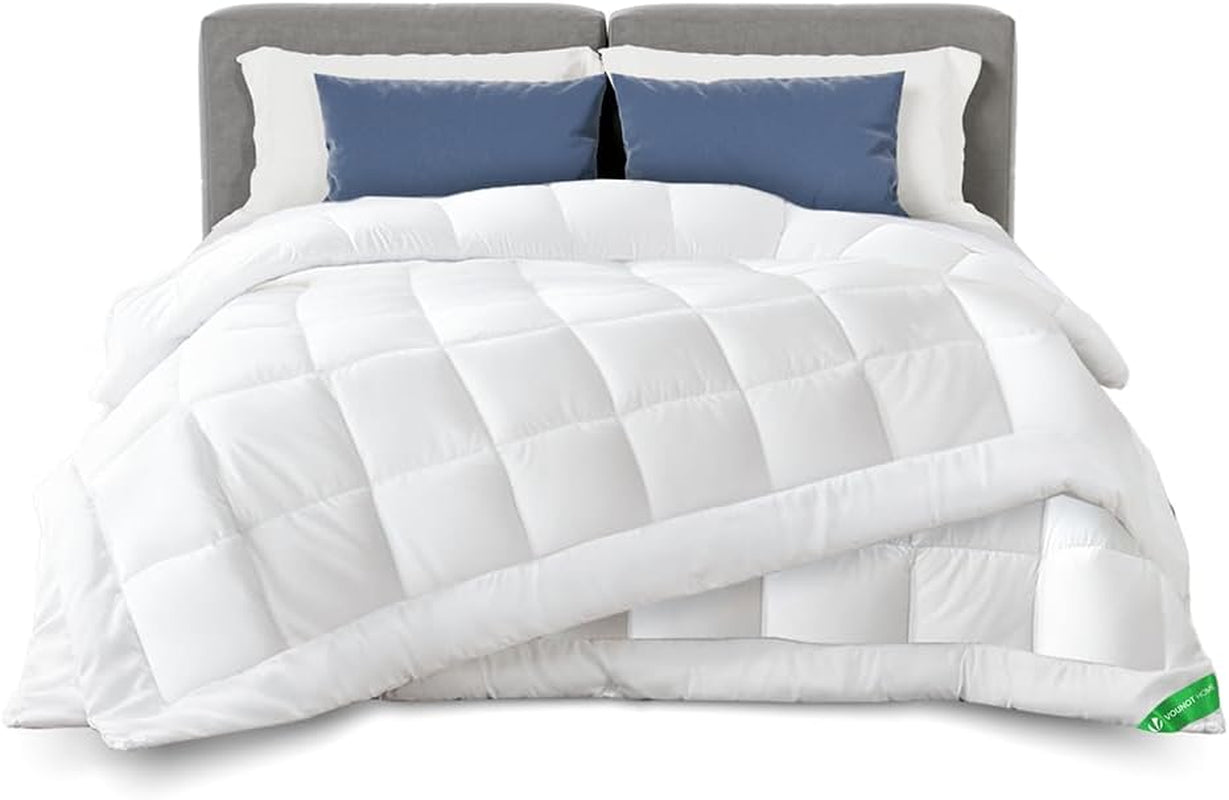 VOUNOT dekbed 155X200Cm, 4 seizoenen winterdekbedset van 2 500GSM, bestaande uit 2 aan elkaar geknoopte dekbedden Aanpasbaar dekbed voor zomer en winter, Oeko-Tex standaard dekbedden en dekbedden Naty Shop 4 seizoenen dekenset van 2 200 x 200 cm