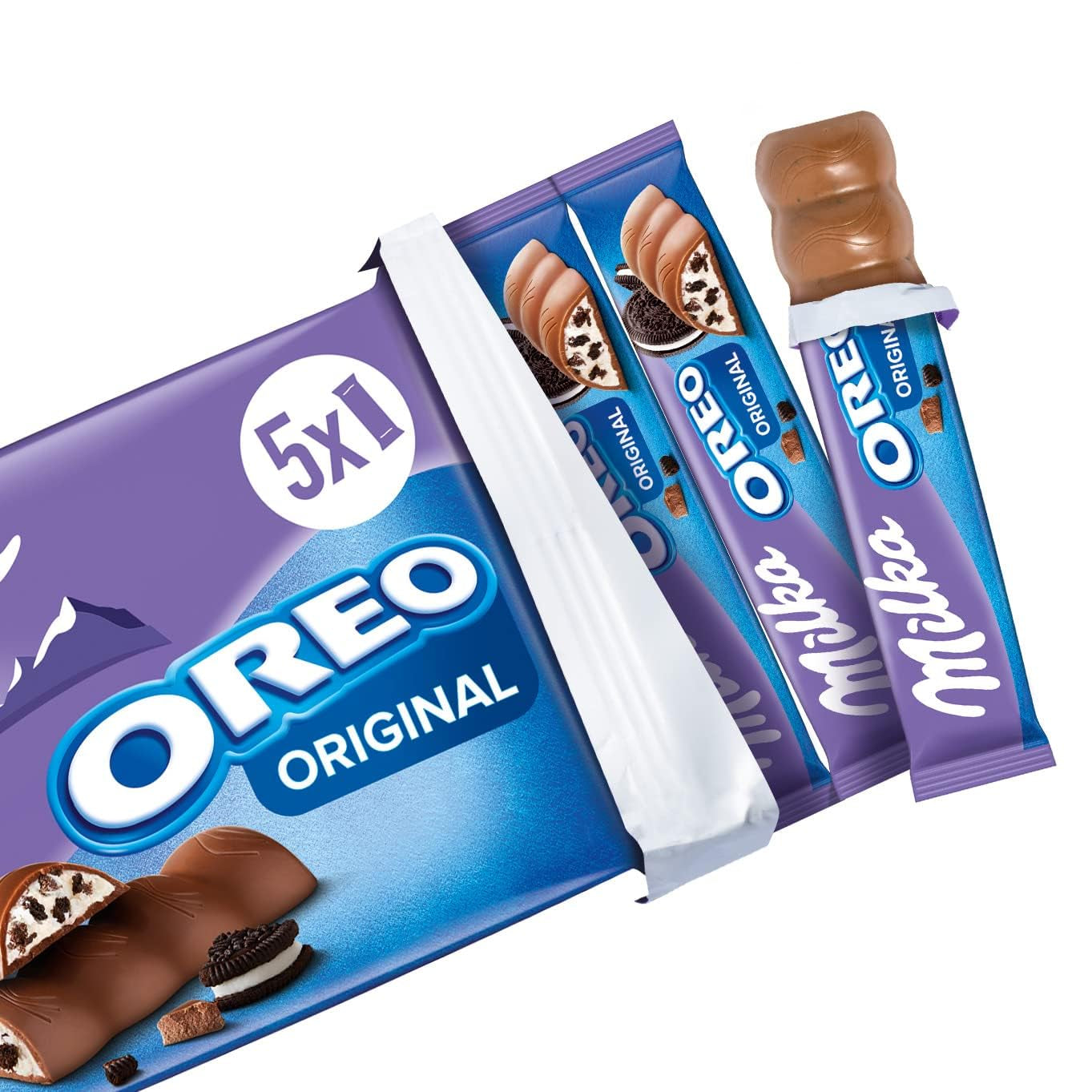 Milka & OREO repen – Alpenmelkchocolade met knapperige stukjes OREO koekjes in melkroom – 13 x 185g