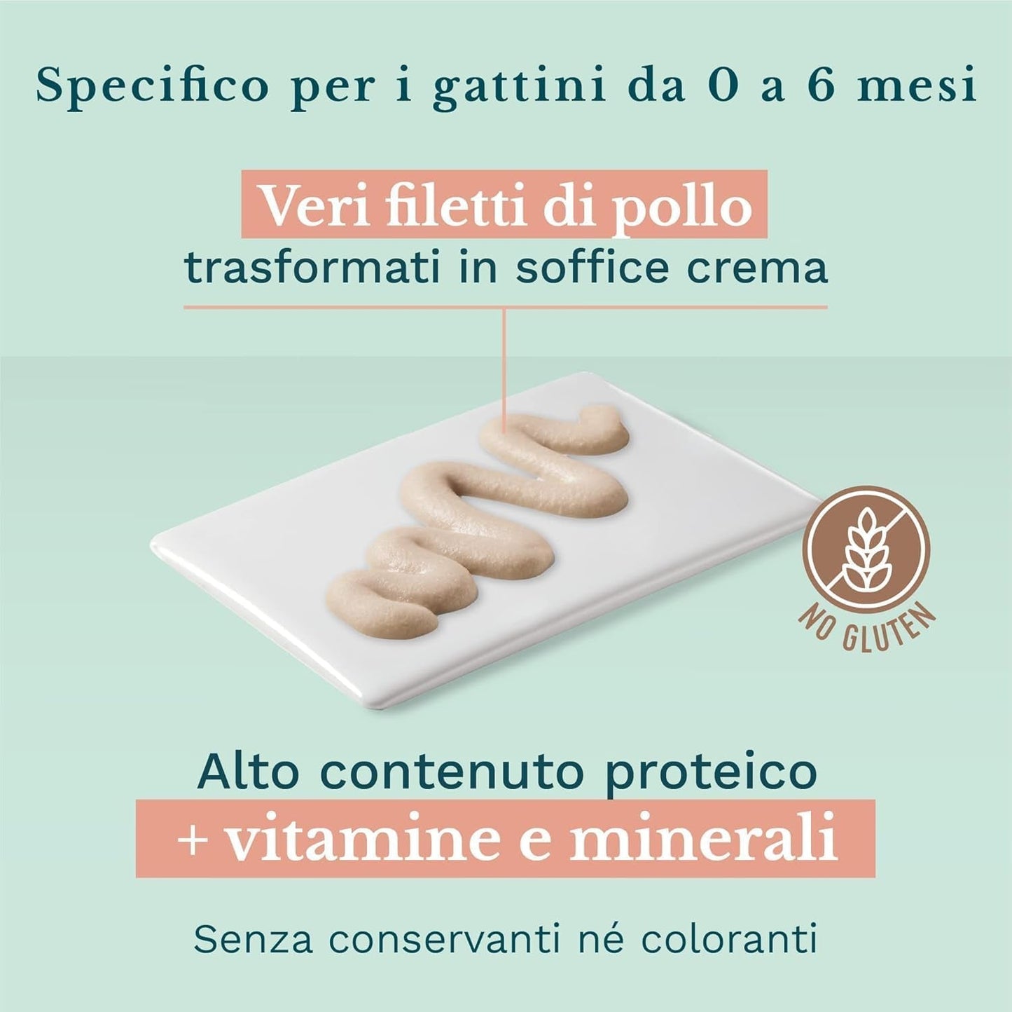 Natvoer voor kleine katten met kipcrème en kip - Natvoer voor kleine katten - Natvoer voor katten met kipcrème, graanvrij, rijk aan eiwitten, vitaminen en mineralen (20 zakjes x 150 g)