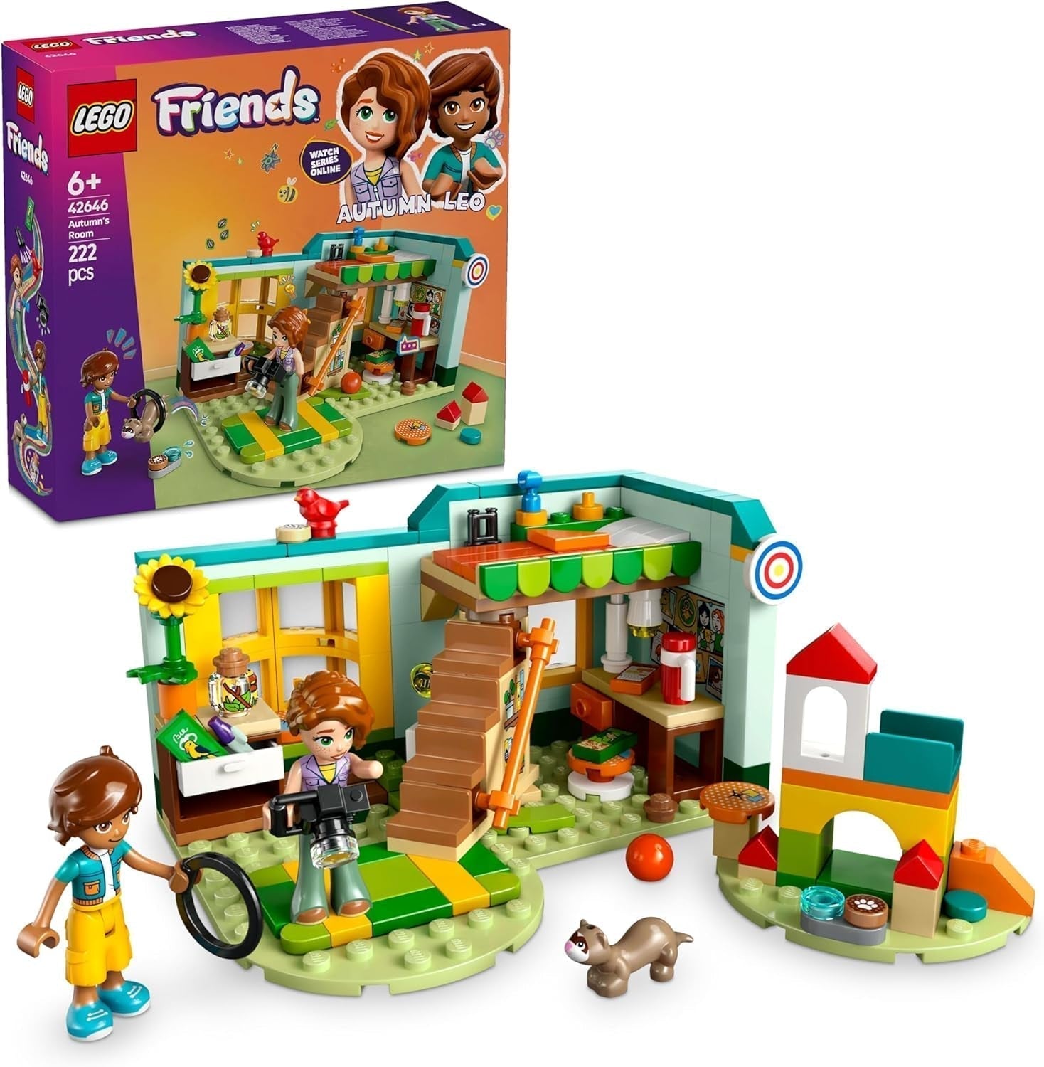 LEGO Friends Herfstkamer bouw- en speelset voor creatief rollenspel, set voor meisjes vanaf 6 jaar met 2 minifiguren en een figuur van een fret, educatief speelgoed 42646 Bouwsets Bekijk de LEGO-Store standaardtitel