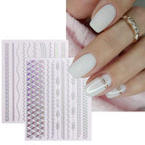 JMEOWIO Nagelsticker Aurora 12 Blatt Nail Art Sticker Selbstklebend Nagelaufkleber Holografische Decoratie Nageldesign Zubehör