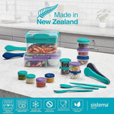 Bento Box TO GO lunchboxsysteem met vakken | Lunchbox van 1,25 L met yoghurt-/fruitcontainer | voor kinderen en volwassenen l | BPA-vrij Minty Teal [21685-8T], mintgroen Naty Shop voedselbewaardozen