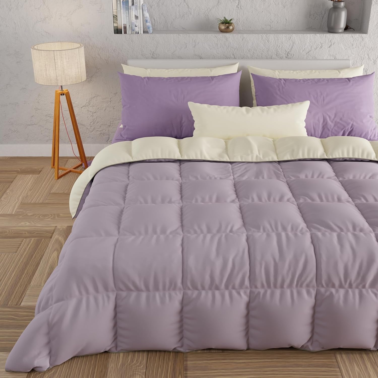 PETTI Artigiani Italiani - Winterdekbed voor tweepersoonsbed, maxi, monochroom, dubbelzijdig, wit, grijs, 100% Made in Italy Dekbedden en dekbedden Naty Shop Roze Bedmaat 120-130X200: [Quilt 220 X 260 Cm]