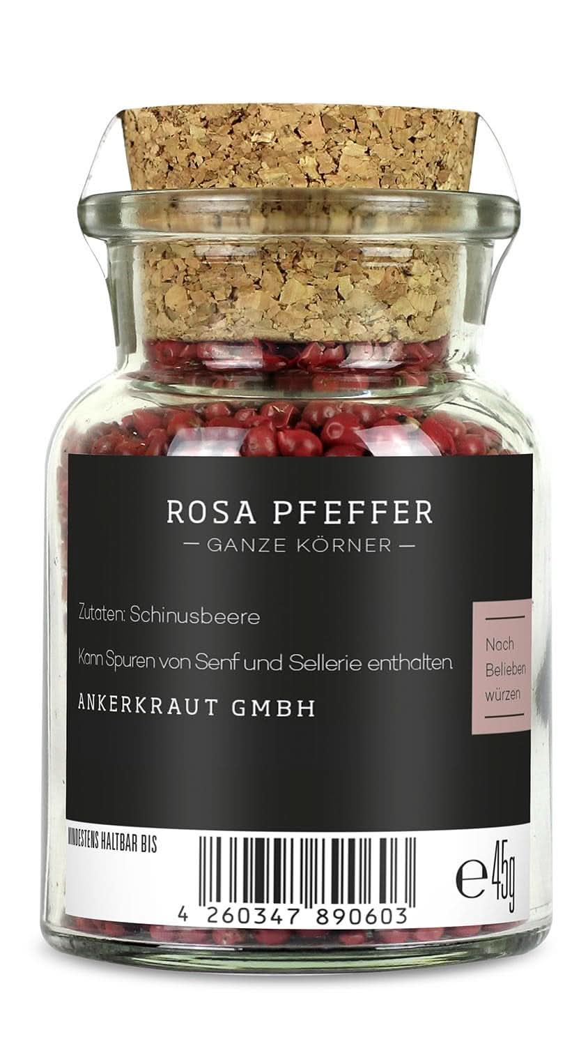 Ankerkraut, roze peper (Schinusbes), roze bessen, perfect voor Gin en Tonic, 45 gram Condimente Naty Shop
