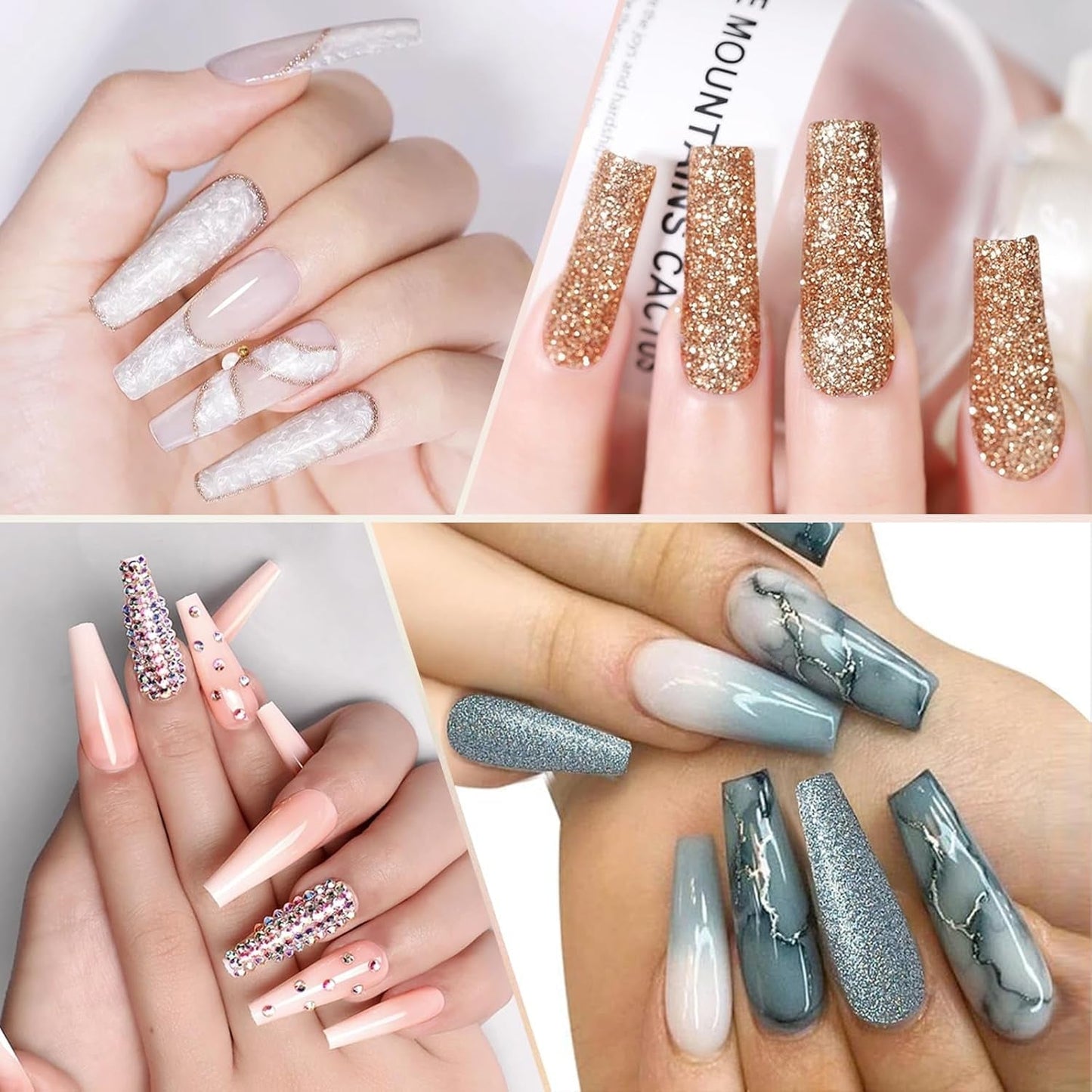 Extra lange transparante kunstnagels 240 stuks Half bedekkende kunstnagels Vierkante rechte kunstnagels Franse nagelverlengingen voor nagelsalons en doe-het-zelf nail art