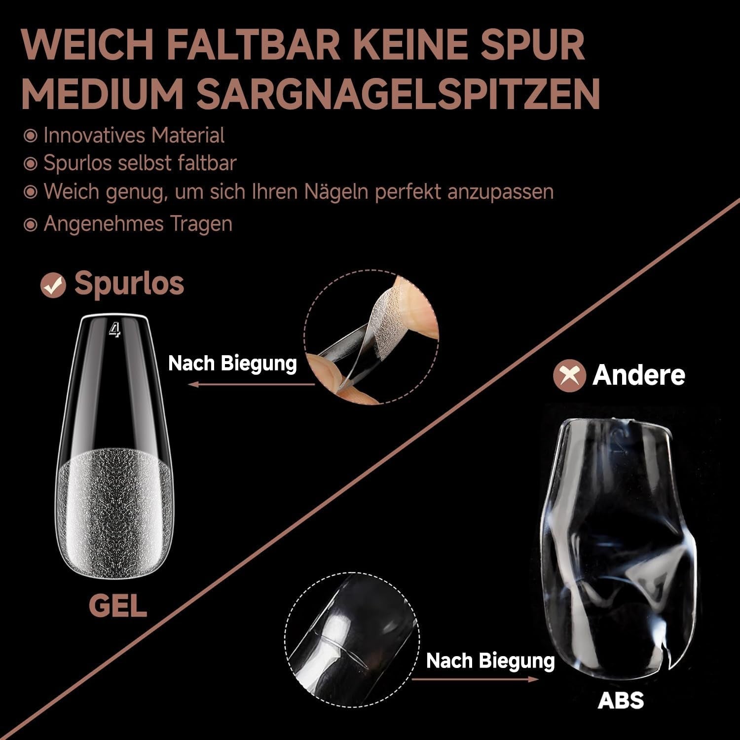 Ballerina Gel Nagel Tips 216 stks 12 Maten Zachte Gel Nagel Tips Volledige Dekking Nagelverlenging Set Semi Matte DIY Thuis Kunst