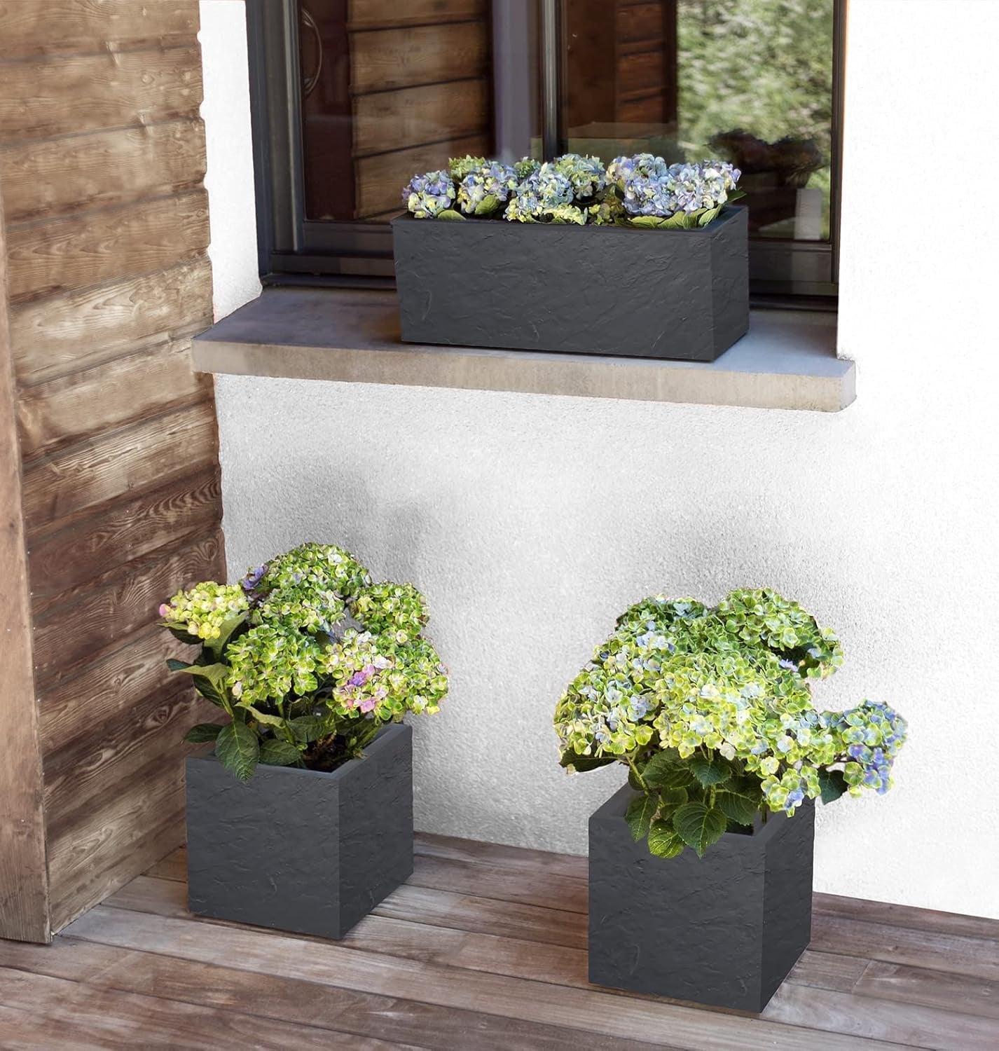 Antraciet grijze pot 30 cm