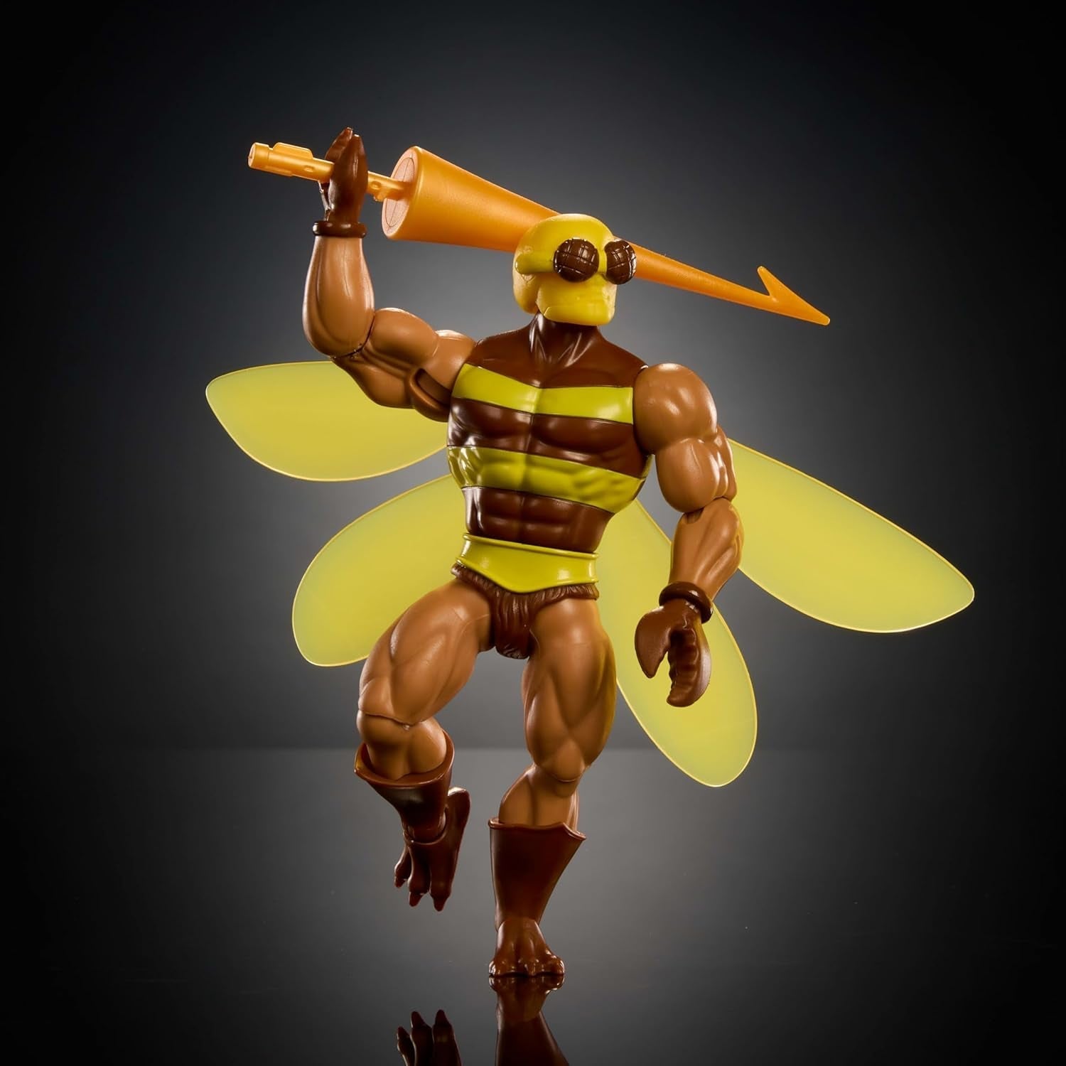 Masters of the Universe Origins Action Figure Buzz-Off uit de tekenfilmcollectie, ongeveer 14 cm groot, uit de tv uit de jaren 80, Bee Leader met vleugels en bril met speer, JBM88 Actiefiguren Naty Shop