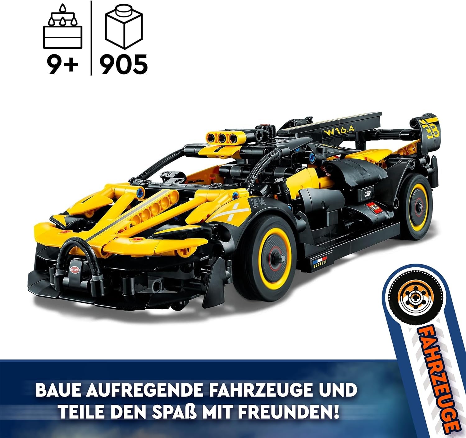 LEGO Technic Bugatti Raceauto, Automodelbouwset, Sportwagenspeelgoed, Iconische verzamelautoset, Bouwspeelgoed vanaf 9 jaar 42151 Bouwsets Bekijk de LEGO-Store