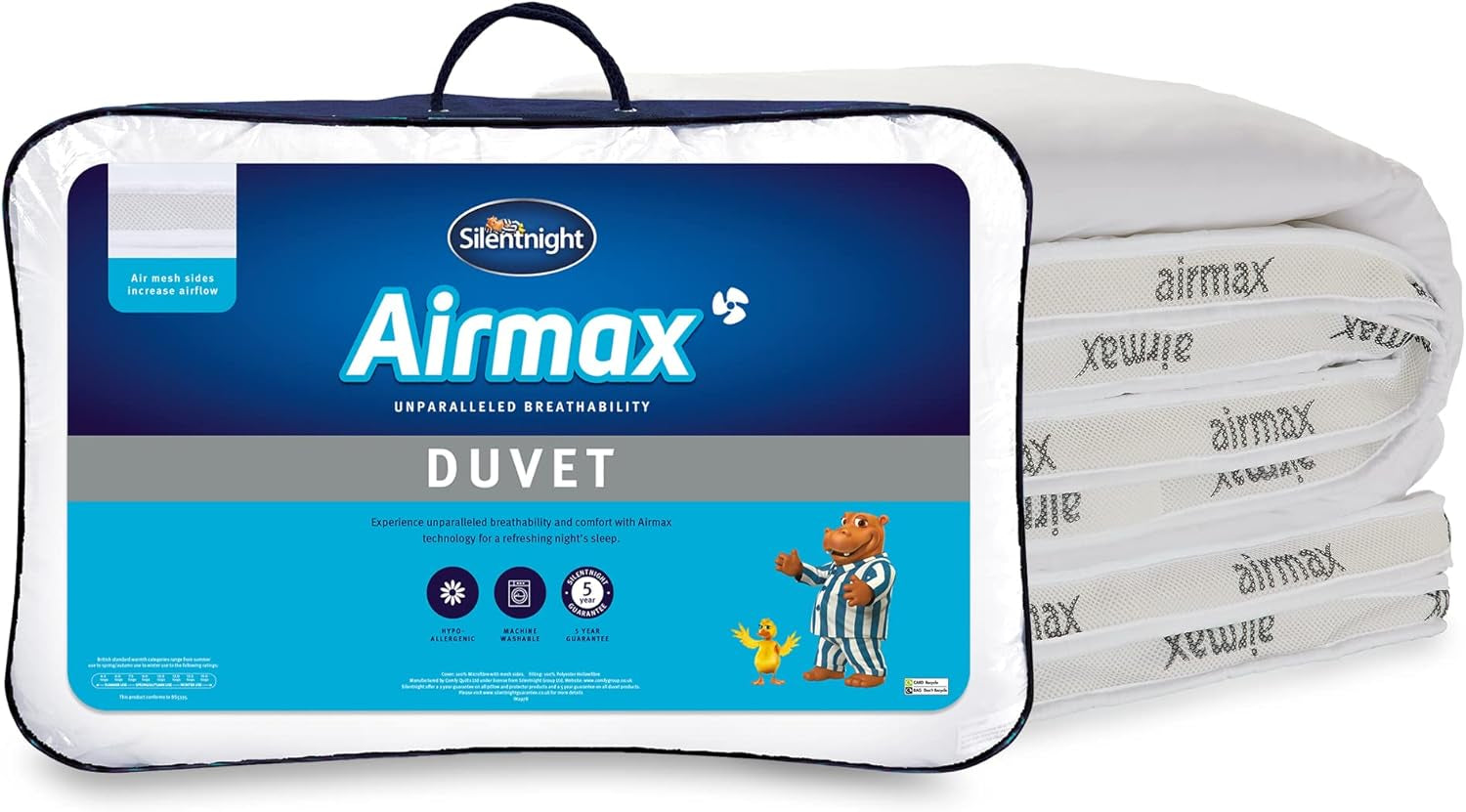 Silentnight Airmax dekbed, 10,5 tog, tweepersoonsbed, wit Dekbedden en quilts Naty Shop Tweepersoonsbed Dubbel