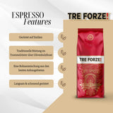 Espresso Caffè - 1kg Espressobonen Traditioneel Röstung über Olivenholzfeuer In Handarbeit - Premium Kaffeebohnen für Volautomat en Siebträger