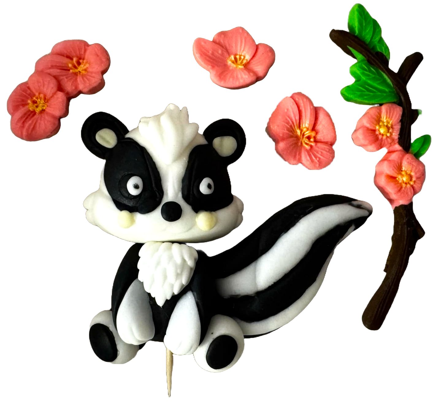 Set van 5 eetbare suikerpasta-decoraties, Skunk-kuikens Suikerpasta-decoraties Nati Shop