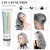 Haarverf Grijs Zilver Natuurlijk Zilvergrijs Haarverf Crème, Grijs Haarverf Crème Zilvergrijs, Zilvergrijs Natuurlijk Haarverf Crème Grijs Haarverf voor alle haartypes met 1 Hoofdhuid Massager (100ml) Haarverf Naty Shop