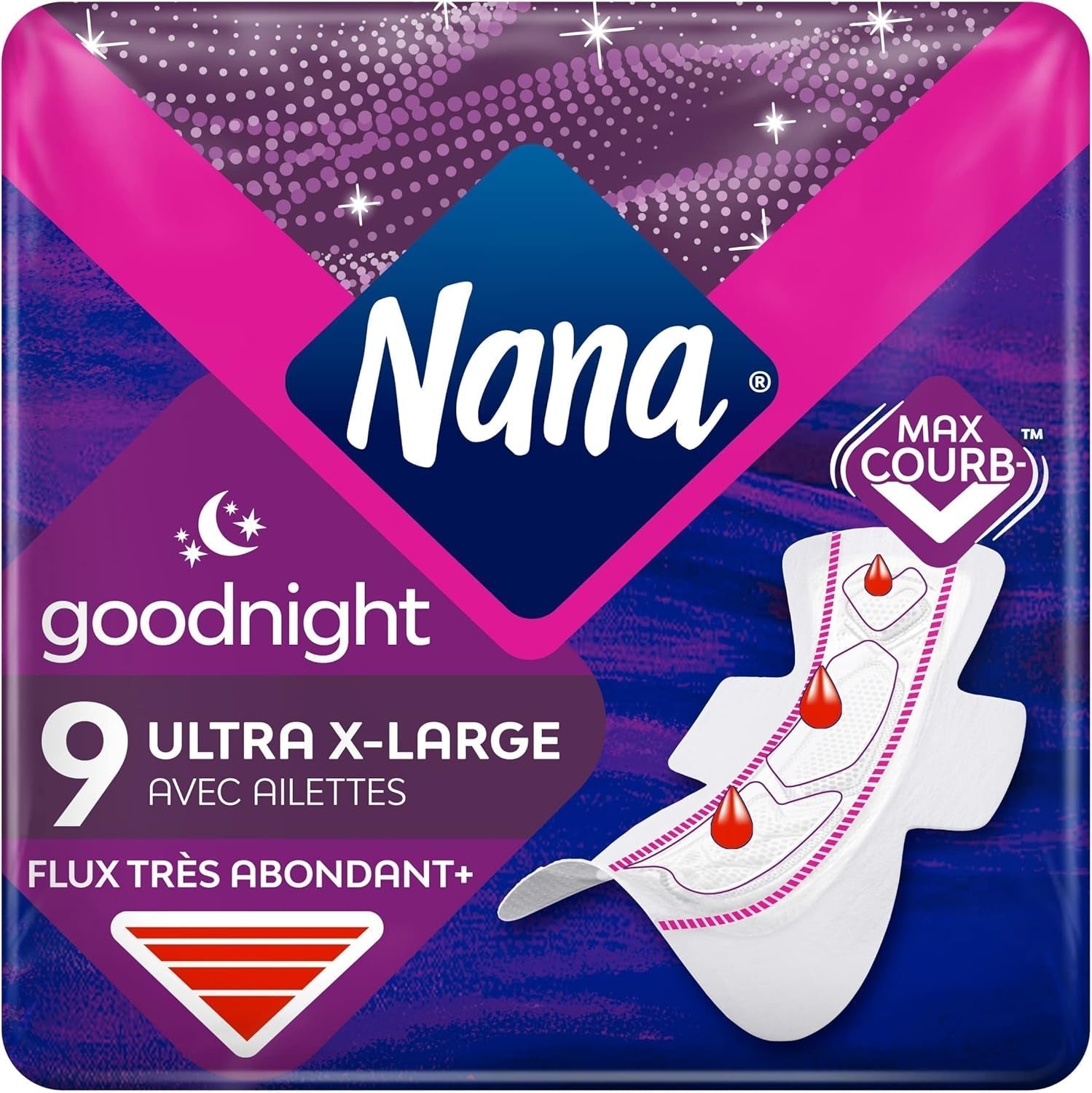 Ultra Goodnight Maandverband met Vleugels - Flux Very Abondants - 10 doekjes in individuele zakjes