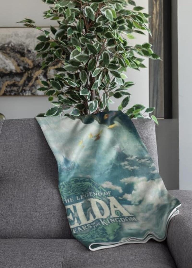 Zelda Sherpa Deken - Sky Totk - 100 X 150 Cm - Officieel gelicentieerd product, Groen, Twin HÃ”MADICT bedden en dekens