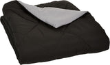 Amazon Basics microvezel dekbedovertrek, aan beide zijden te gebruiken, 220 X 240 Cm, grijs/zwart Dekbedden en dekbedden Naty Shop