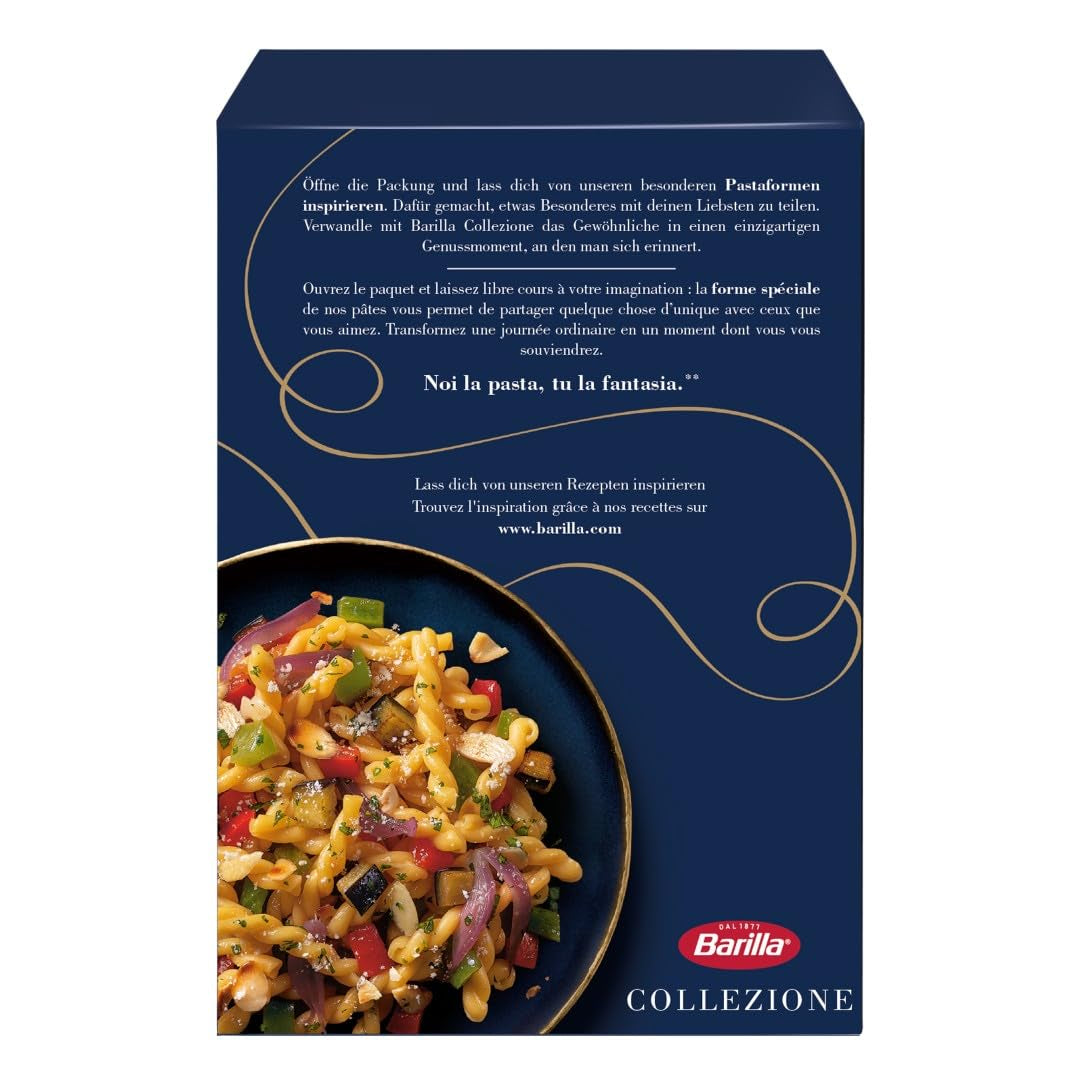 Pasta Barilla Collezione Fusilli korte stukjes, (1 x 500 g)