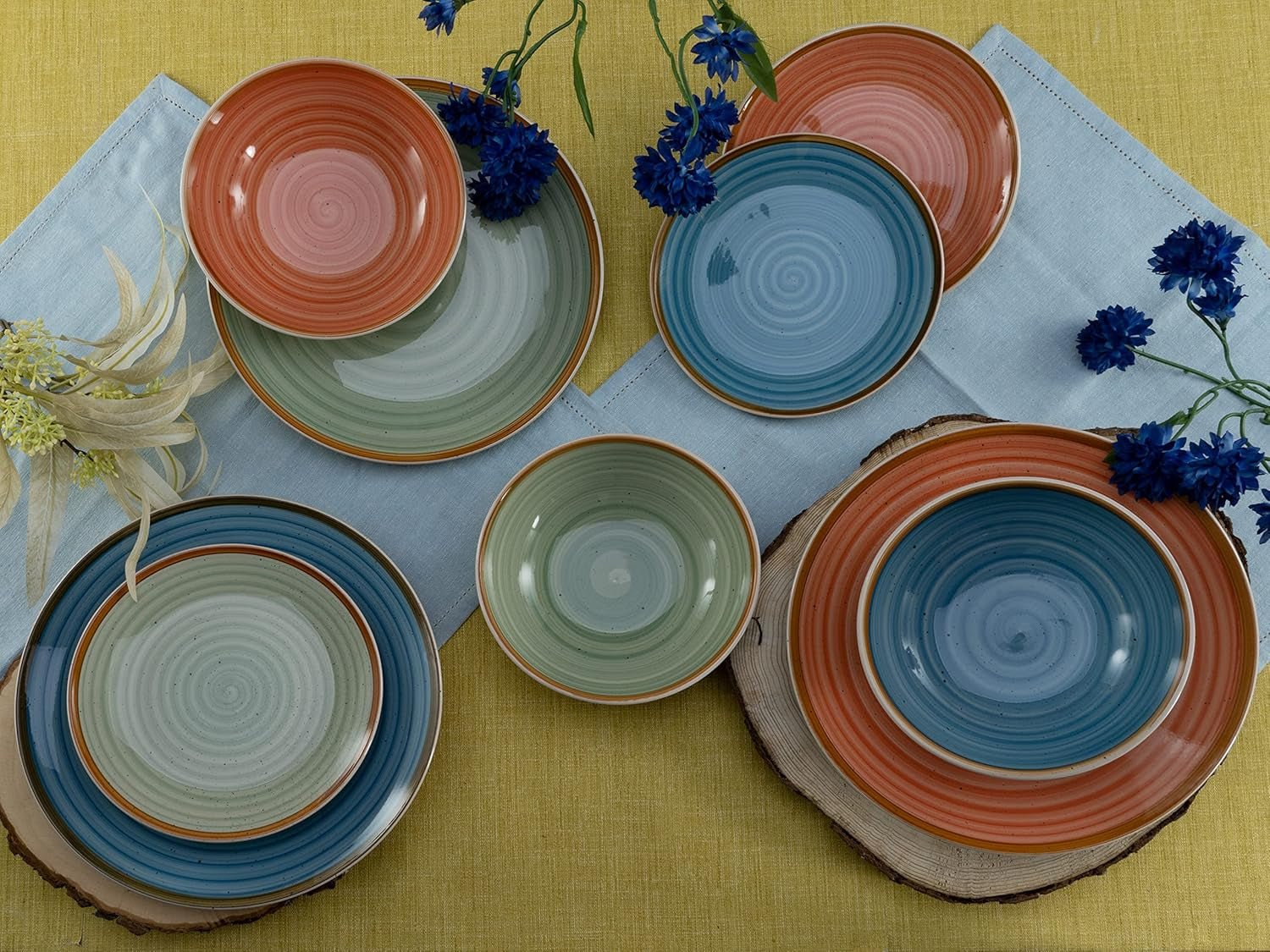 CreaTable, 22851, COUNTRY-serie, 24-delige serviesset voor 6 personen, porseleinen combinatieservies, vaatwasmachine- en magnetronbestendig, kwaliteitsproductie