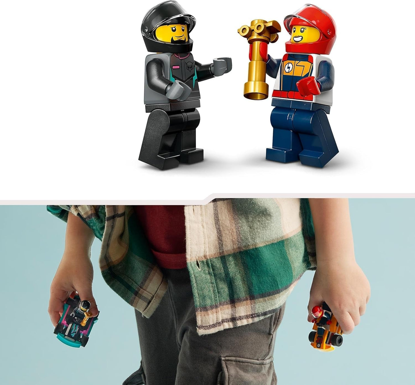 LEGO City Skelters met chauffeurs, set van 2 minifiguren, chauffeurs en raceauto's, speelgoedauto's voor jongens en meisjes van 5 jaar oud, leuk cadeau voor kinderen 60400 Bouwsets Besuche in LEGO-Store