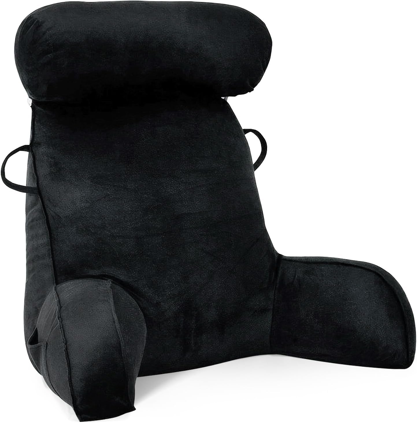 XL-leeskussen voor bed en bank met afneembare nekrol, ideaal rugkussen voor volwassenen met traagschuim voor comfortabel lezen, werken, spelen, tv kijken, ontspannen (grijs)