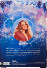 Barbie Mariah Carey - Verzamelpop met sprankelende rode jurk, ruches, split, charmante krullen, zilveren accessoires, rode hoge hakken, kersttraditie, decoratie, HJX17