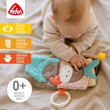 Fehn Speelhandschoen Safari - Vingerpoppetjes Babyspeelgoed Aap & Olifant om vast te pakken & Geluiden te maken & Zacht Prentenboek Bruno - Touchboek voor kinderen met dierenmotieven Babyspeelgoed Naty Shop