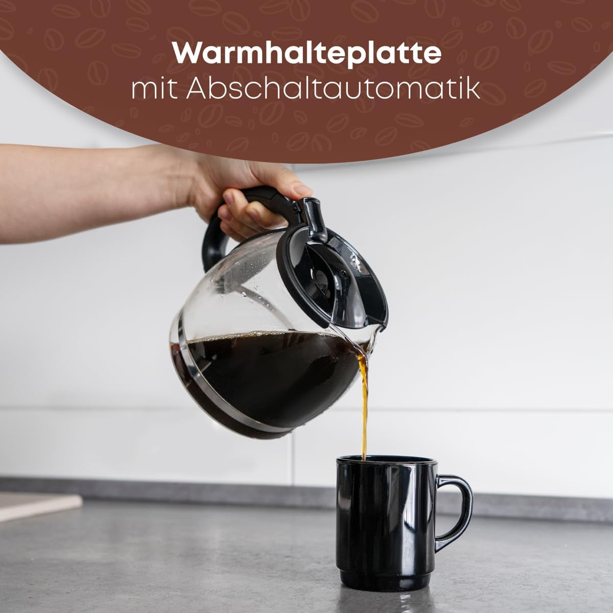 Clatronic® espressomachine | Automatische espressomachine voor 12-14 kopjes (ca. 1,5 liter) | Espressomachine met filter en antidruppelsysteem | 900W | Espressor KA 3473 Zwart