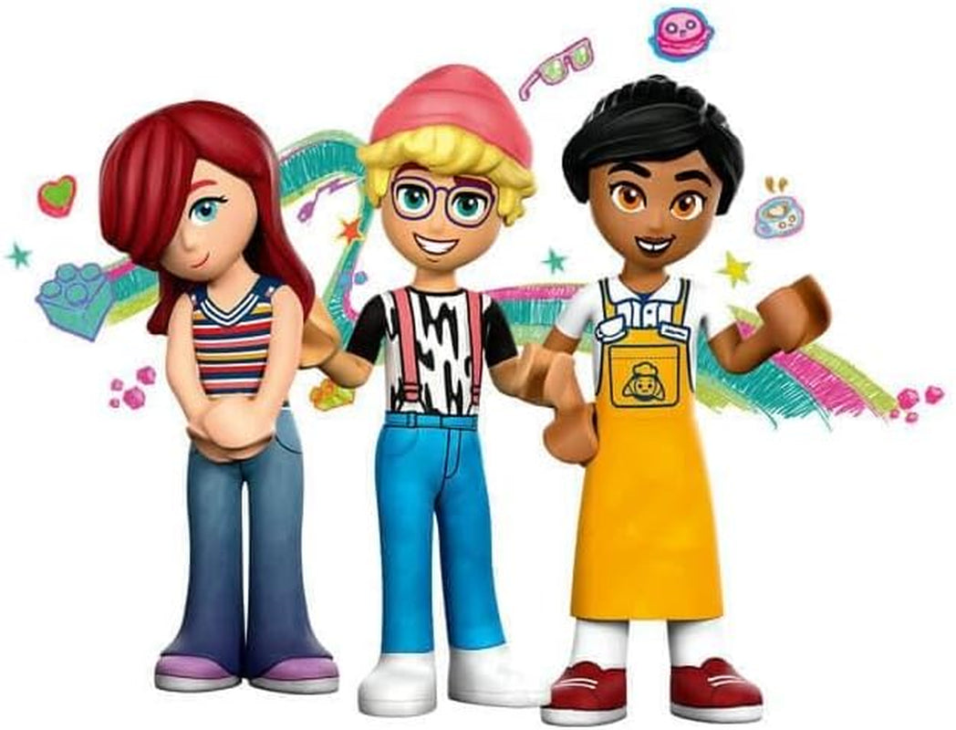 LEGO Friends Heartlake City Café, kinderspeelgoed, speelgoedbakkerij, cadeau-idee voor meisjes en jongens vanaf 6 jaar, set van 3 speelfiguren en hondenfiguur 42618 Bouwsets Besuche in LEGO-Store